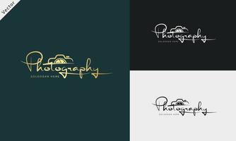 studiofotografie logo sjabloon vector. handtekening logo concept vector