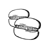 doodle stijl bitterkoekjes geïsoleerd op een witte achtergrond vector