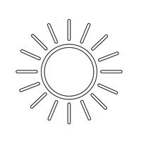 Teken van het pictogram van de zon vector