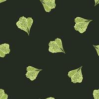 naadloze patroon bos Mangold salade op donkere achtergrond. modern ornament met sla vector