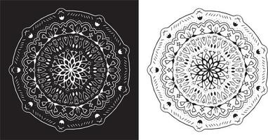 zwart-wit mandala-ornament vector