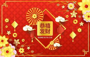 gong xi fa cai viering achtergrond vector
