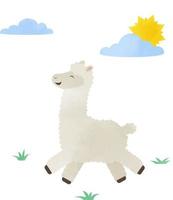aquarel lama alpaca. schattige alpaca. kinderen illustratie. vector