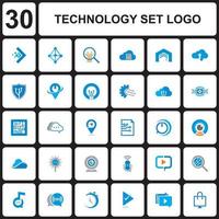 technologie set logo, digitaal set logo vector