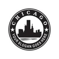 chicago skyline silhouet vector, amerika logo vector