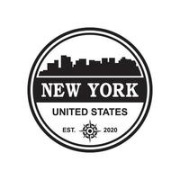 new york skyline silhouet vector, amerika logo vector