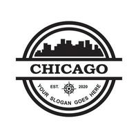 chicago skyline silhouet vector, amerika logo vector