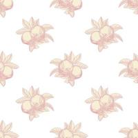 roze appels naadloze patroon op witte achtergrond. vintage botanisch behang. vector