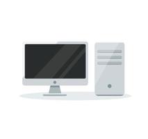 pc computer en monitor vectorillustratie vector