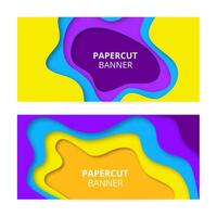 Kleurrijke papier gesneden banners vector