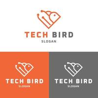 tech vogel minimalistisch logo vector