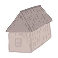 huis geïsoleerd op een witte achtergrond. huis grijze kleur in doodle. vector