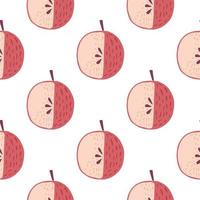 rode en roze gekleurde appels doodle eenvoudig naadloos patroon in cartoon-stijl. geïsoleerde afdrukken. vector