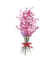 aquarel lavendel boeket schilderij. geïsoleerde getextureerde bloem illustratie. mooie botanische kruiden logo sjabloon. vector