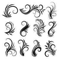 Vintage kalligrafische swirl ornamenten instellen vector