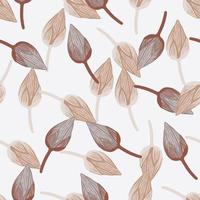 abstracte natuur naadloze patroon in de hand getekende stijl met eenvoudige tulp bud vormen. geïsoleerde bloemenprint. vector