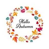 Hallo herfstbladeren frame vector