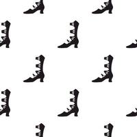 geïsoleerde naadloze doodle patroon met eenvoudige zwarte vrouwen schoenen silhouetten ornament. vector