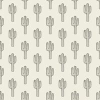 hand getekende cactus naadloze patroon. gravure vintage stijl. vector