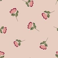 zomer stijl naadloze patroon met roze willekeurige bloemen doodle sieraad. pastelkleurige achtergrond. bloemenprint. vector