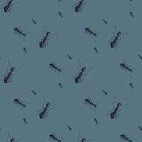 mieren naadloos patroon. insecten op kleurrijke achtergrond. vectorillustratie voor textiel vector