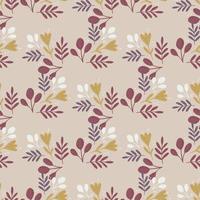 decoratieve folk pastel tinten bloemen ornament naadloze patroon. bloemen, bladeren en takken in pastelkleuren. vector