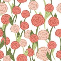 willekeurig naadloos patroon met abstracte rode roze rozen bloemen print. geïsoleerde natuur achtergrond. vector