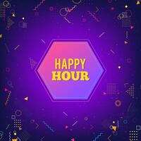 Happy hour paarse moderne achtergrond vector