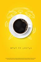 Koffieaffiche Advertentie Flayers Vector Illustration