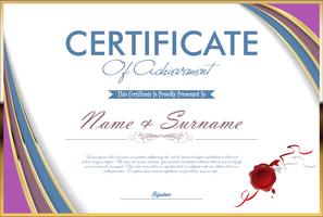 Certificaat of diploma retro sjabloon vector