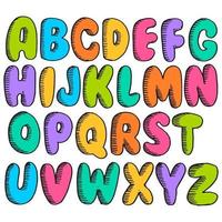 hand getrokken doodle grappige lettertype. set schets schattig alfabet. vectorillustratie voor tijdschriften, drukken, webposters, handgetekende typografie enz. vector