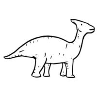 hand getrokken vector doodle parasaurolophus illustration.cartoon parasaurolophus geïsoleerd op een witte achtergrond voor de kleurplaat, posterontwerp, t-shirt print en sticker.