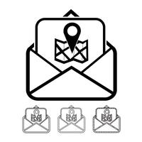 e-mail en post pictogram vector