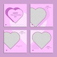 social media postsjabloon met happy Valentijnsdag thema vector