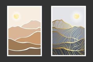 abstracte bergschildering, abstracte achtergrond, premium vector