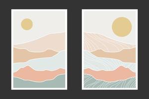 abstracte bergschildering, abstracte achtergrond, premium vector