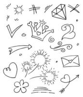 doodle element vector set, voor conceptontwerp.