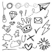 doodle element vector set, voor conceptontwerp.