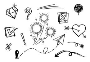 doodle element vector set, voor conceptontwerp.