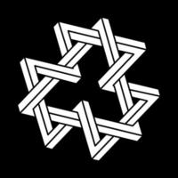 optische illusie-object. onmogelijk vorm logo ontwerp. optische kunst. heilige geometrie figuur. vector