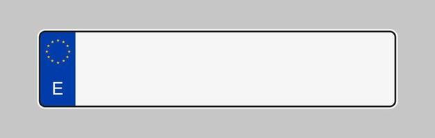 kenteken van spanje. voertuig kentekenplaten frame vector geïsoleerd. spaans kentekenplaatsjabloon.