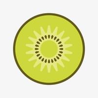 een vectorillustratie van een groene kiwi fruit op een witte achtergrond. plat ontwerp fruit icoon voor een website vector