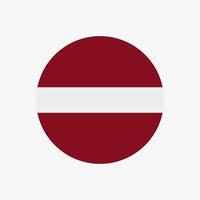 ronde Letse vlag vector pictogram geïsoleerd op een witte achtergrond. de vlag van letland in een cirkel