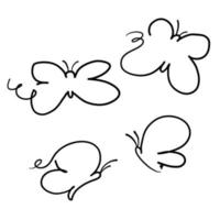 hand getrokken doodle vlinder illustratie icon vector