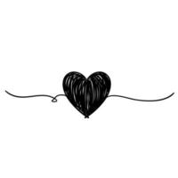 getekend van doorlopende lijntekening van liefde teken met hart omarmen minimalisme ontwerp op witte achtergrond doodle vector