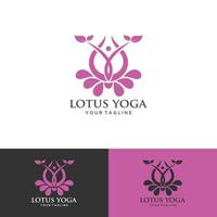 yoga lotus pose bloem logo vector ontwerpsjabloon. gezondheid beauty spa logo concept icoon.