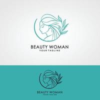 illustratie mooie vrouwen silhouet teken logo ontwerp vector