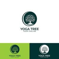 minimalistisch creatief boomlogo en yogavector vector