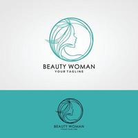 illustratie mooie vrouwen silhouet teken logo ontwerp vector