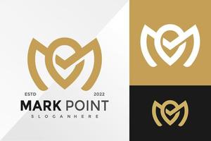 m mark punt logo ontwerp vector illustratie sjabloon